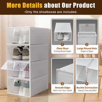 24-Pack Transparent Shoe Box Thickened Foldable Dustproof Shoes Organizer Stackable Shoe Cabinet for Small Spaces Storage
24-Pack Transparent Shoe Box Organizer