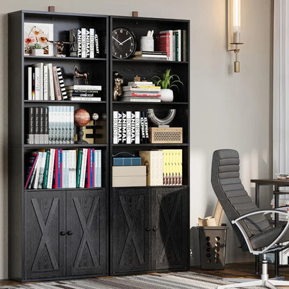 Industrial Bookshelves and Bookcases with Doors