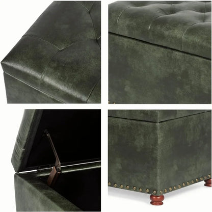24'' Leather Ottoman with Storage