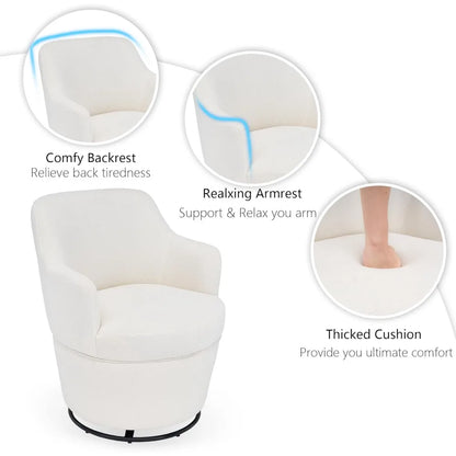 360° Swivel Accent Chairs with Ottoman