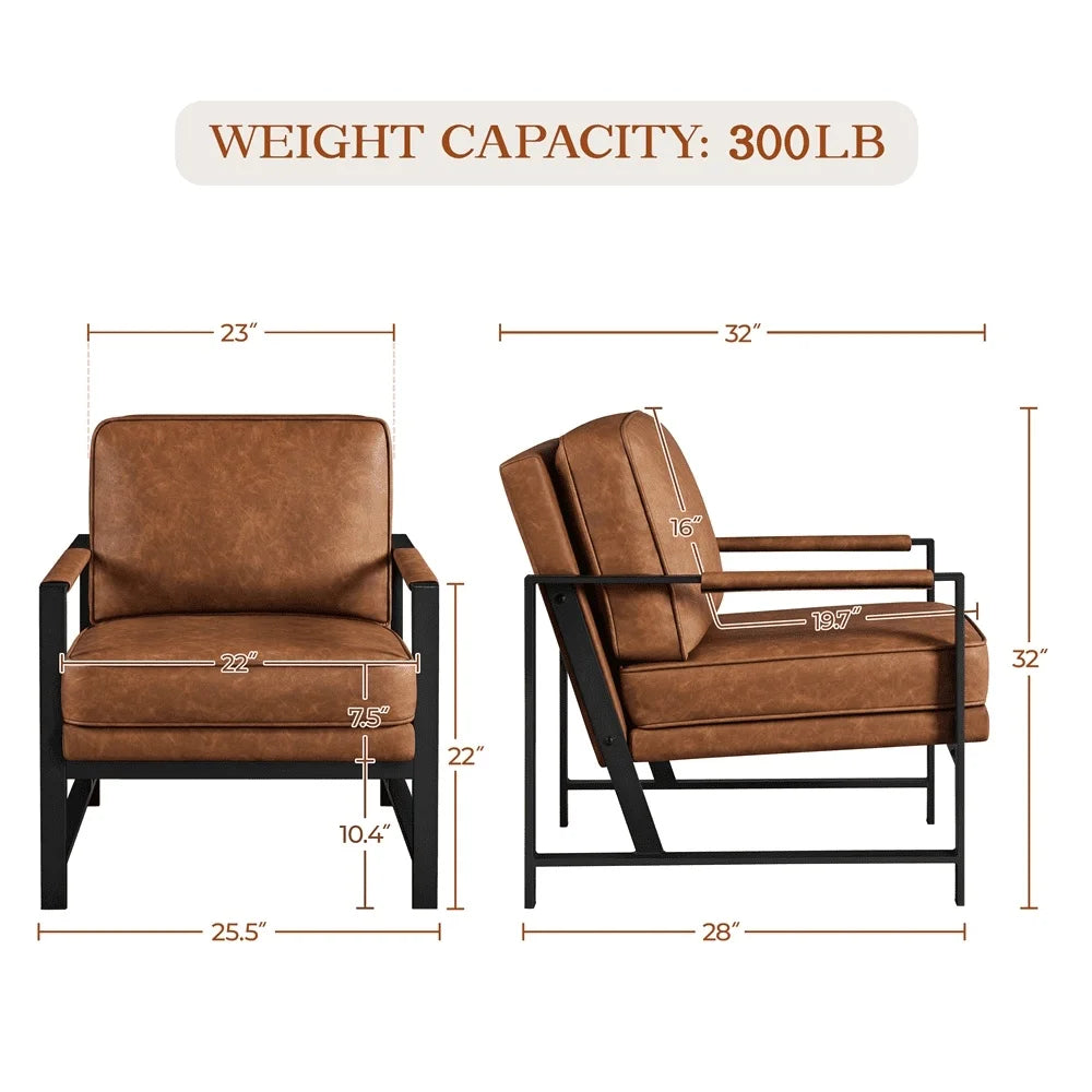 Modern Faux Leather Accent Chair