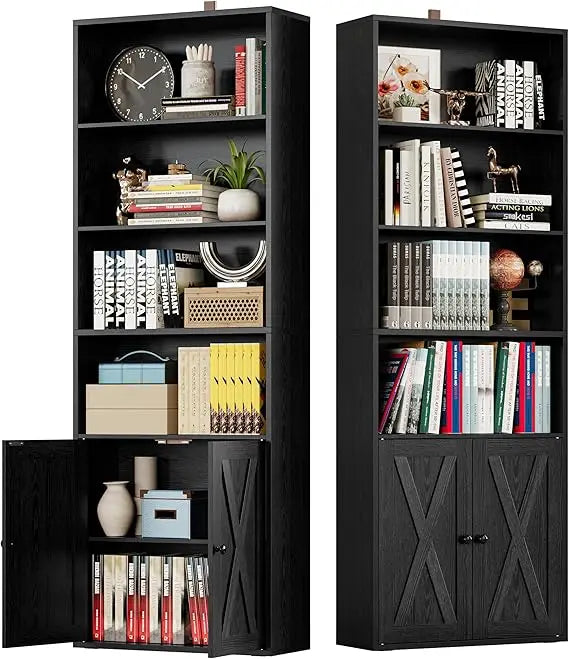 Industrial Bookshelves and Bookcases with Doors