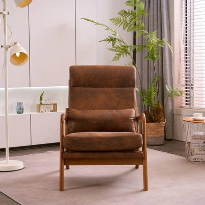 High Back Microfiber Rustic  Accent Chair