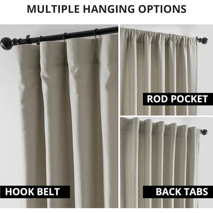 Room Darkening French Linen Curtains