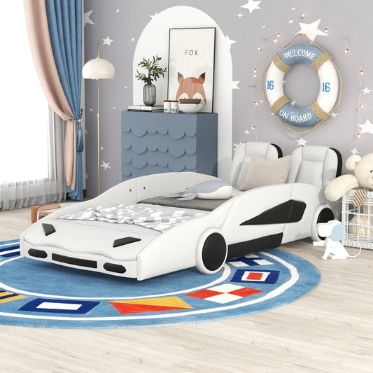 Twin Size Race Car-Bed with Wheels