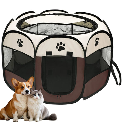 Foldable Pet Playpen for Dogs & Cats