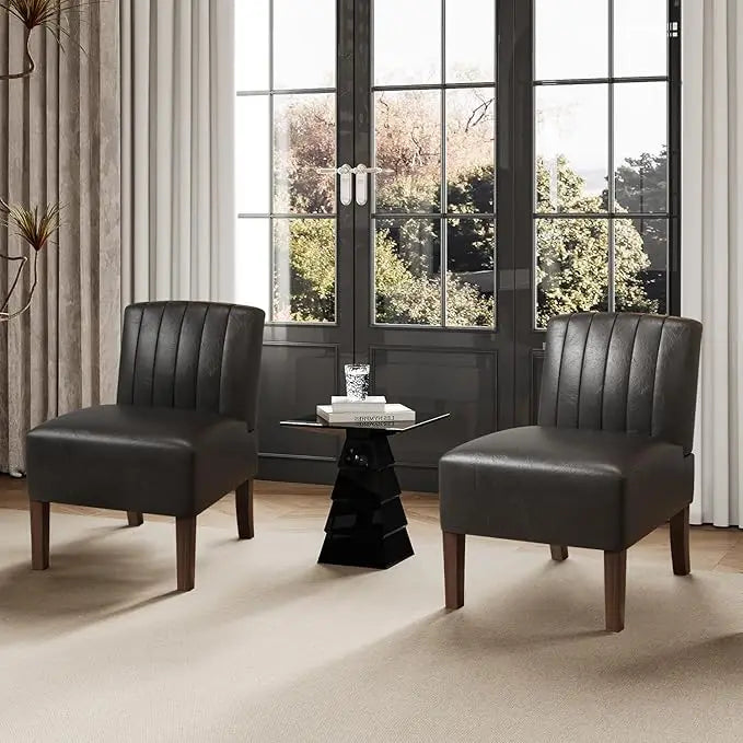 Armless Accent Chairs Set of 2