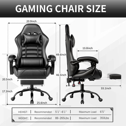 Ergonomic Office Reclining Chair with Footrest