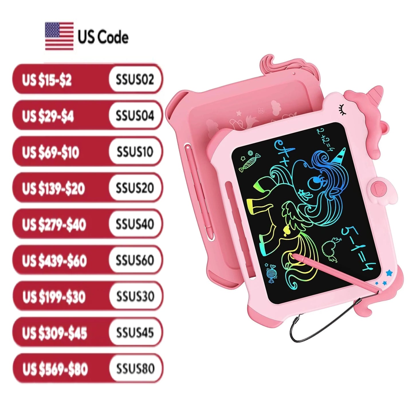 Unicorn LCD Writing Tablet for Kids