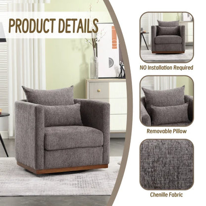 dark gray Swivel Barrel Chair