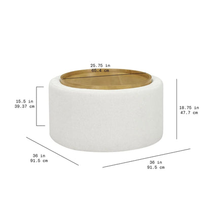 Stylish Round Coffee Table with Hidden Storage