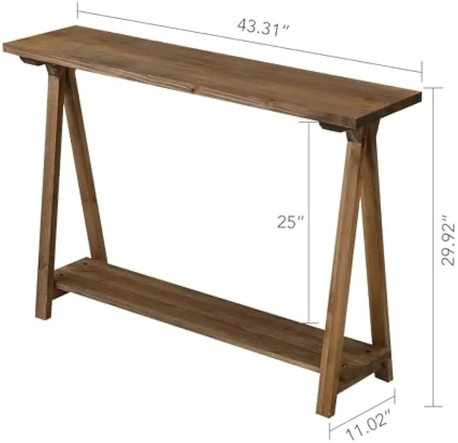 43.3" Pinewood Farmhouse Hallway Table