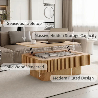 38.6" Square Lift Top Coffee Table