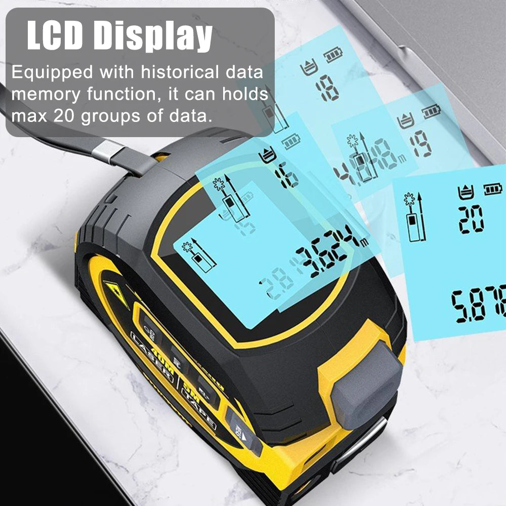 3 in 1 Display with Backlight Tape Measure
