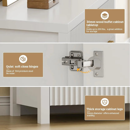 Fluted Storage Cabinet With Drawers