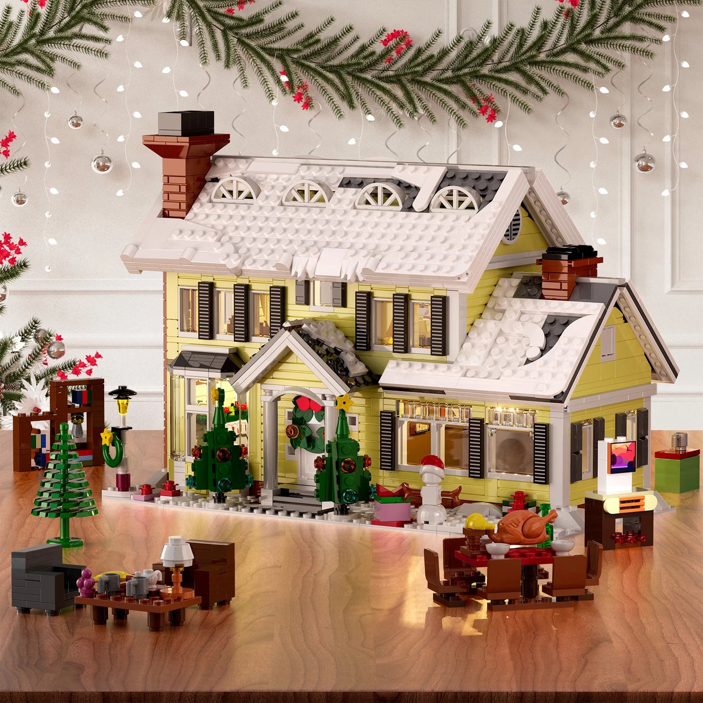 1156PCS Christmas Snow Village House