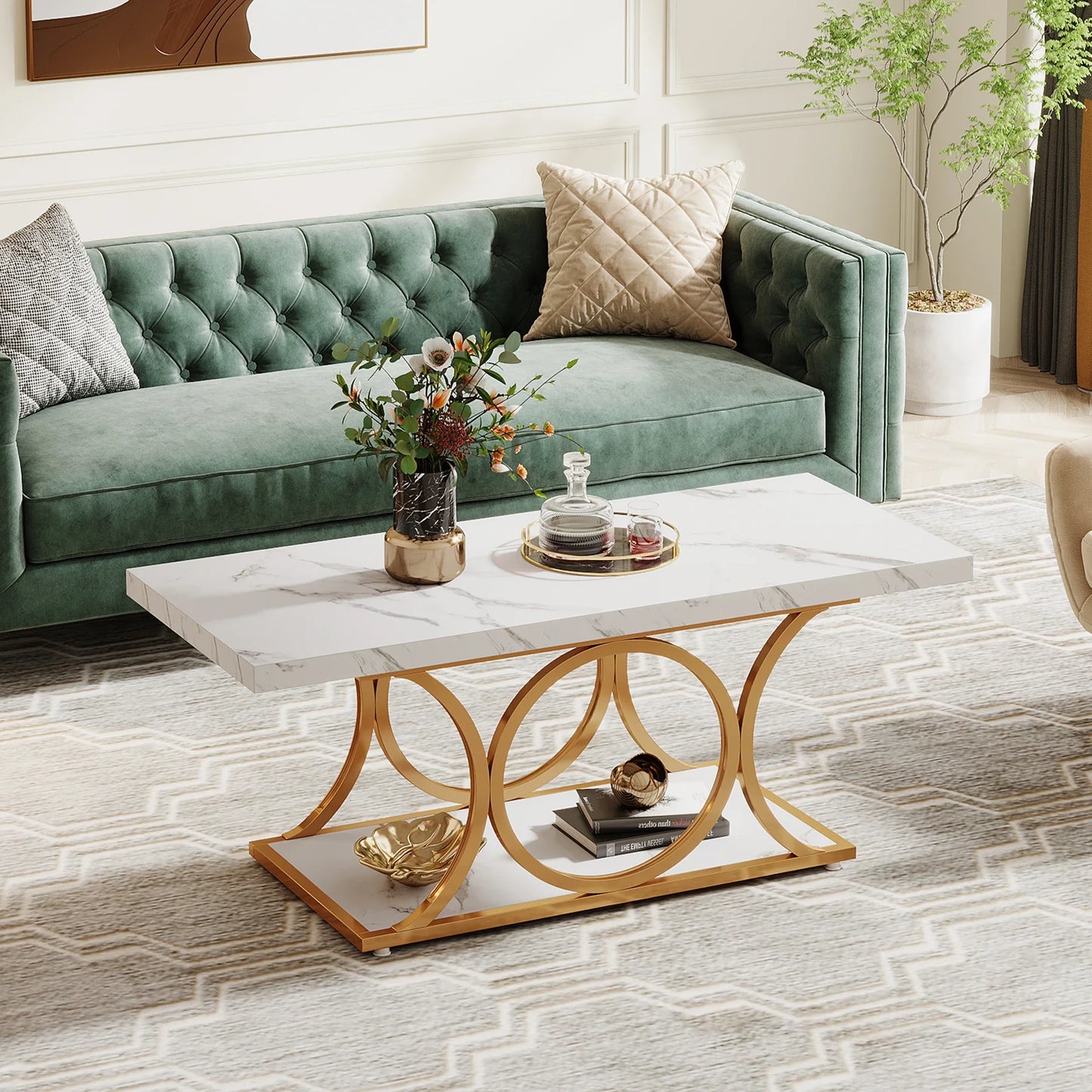 Rectangle Coffee Table, 47.24-inch