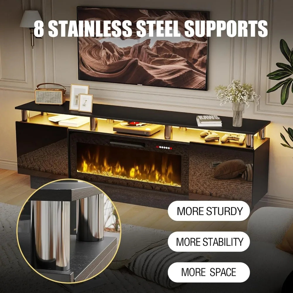 70" Modern Fireplace TV Stand with 36" Electric Fireplace