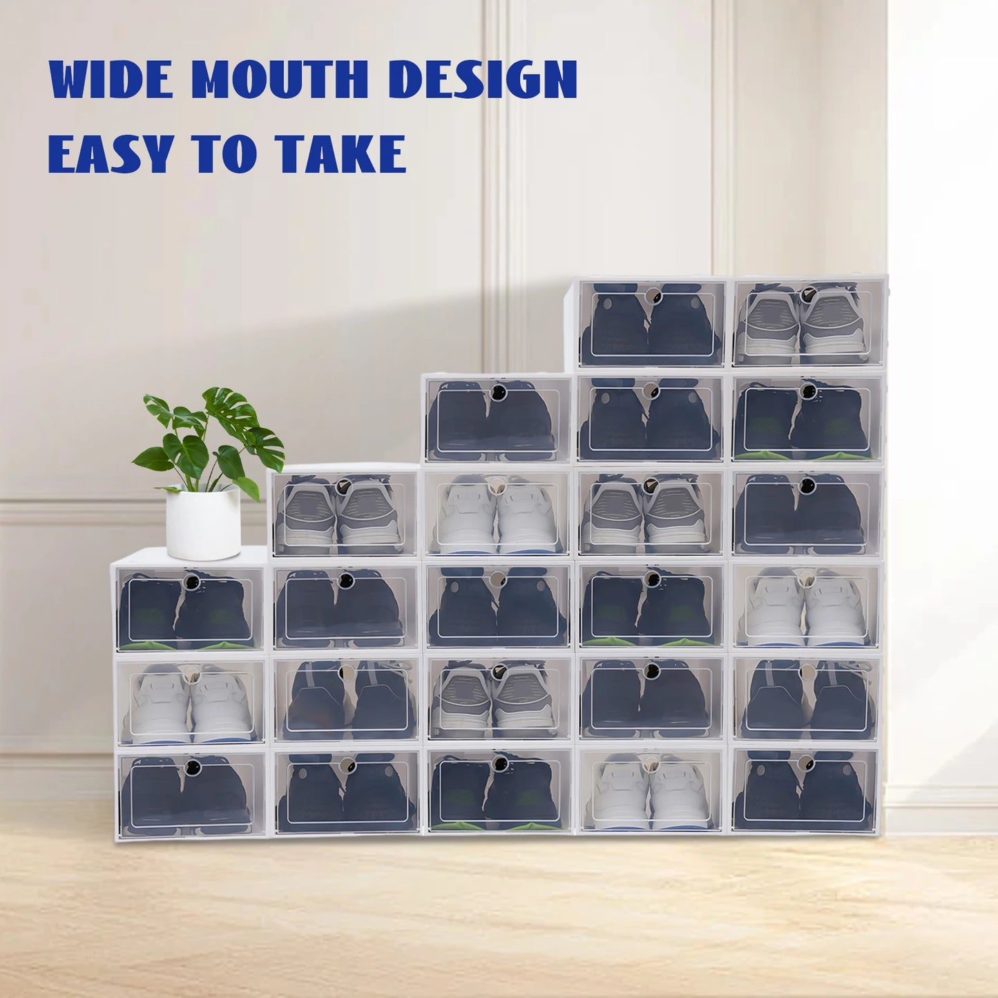 24-Pack Transparent Shoe Box Thickened Foldable Dustproof Shoes Organizer Stackable Shoe Cabinet for Small Spaces Storage
24-Pack Transparent Shoe Box Organizer