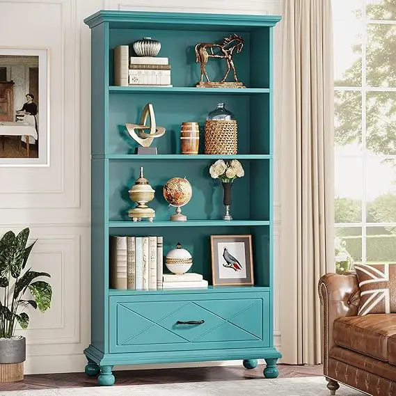 6-Shelf Bookcase with Drawer