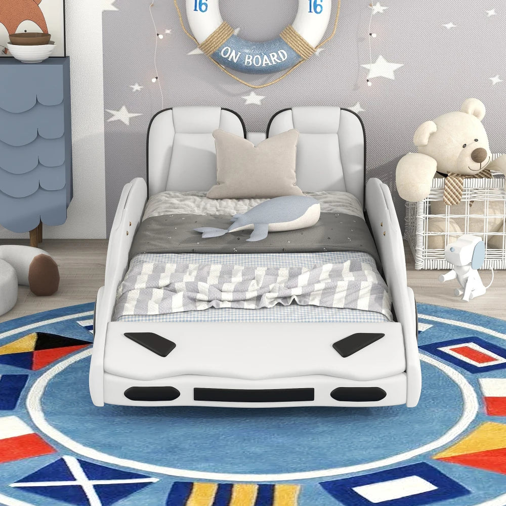 Twin Size Race Car-Bed with Wheels