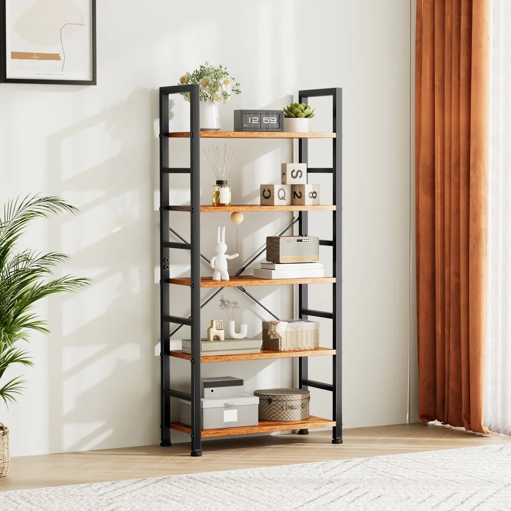 5 Tier Bookshelf Modern Storage Organizer