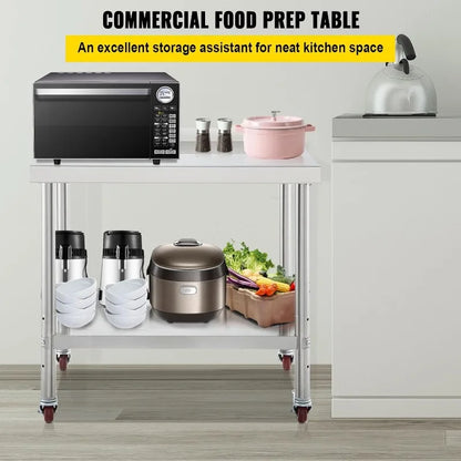 Stainless Steel Prep Table, 30 x 24 x 35