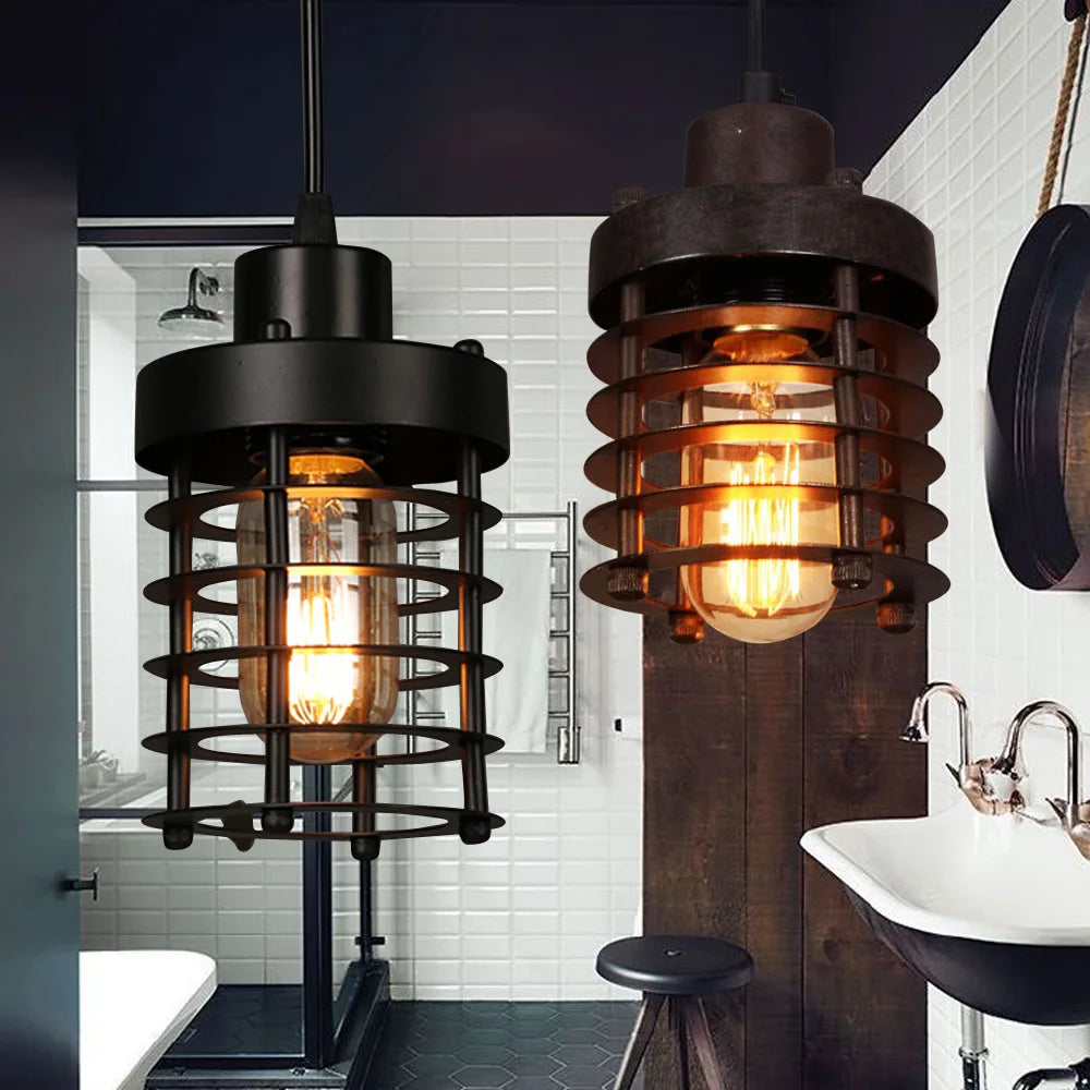 Rustic Vintage Industrial Iron Pendant Light