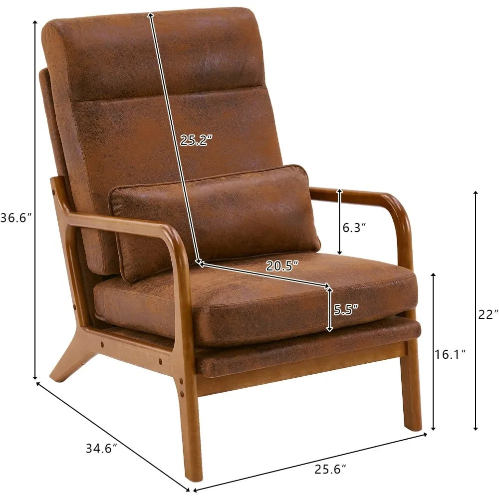 High Back Microfiber Rustic  Accent Chair