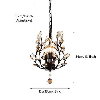 Vintage 3 Light Small Crystal Chandelier