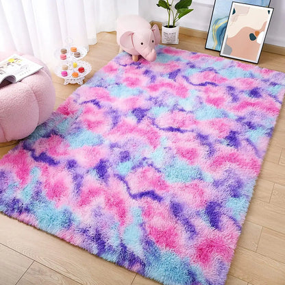 Soft Plush Tie Dye Velvet Rugs