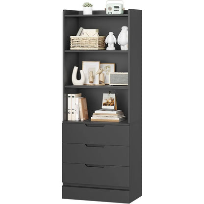 Bookcase with 3 Drawers and Shelves