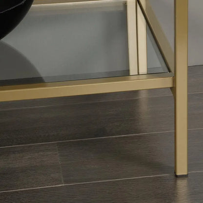 Nola 5 Shelf Gold Glass Bookcase