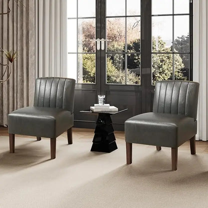 Armless Accent Chairs Set of 2
