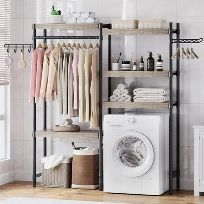 5-Tier Wood Over The Washer and Dryer Storage Shelf