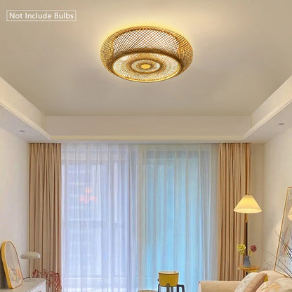Rattan Ceiling Light Fixture