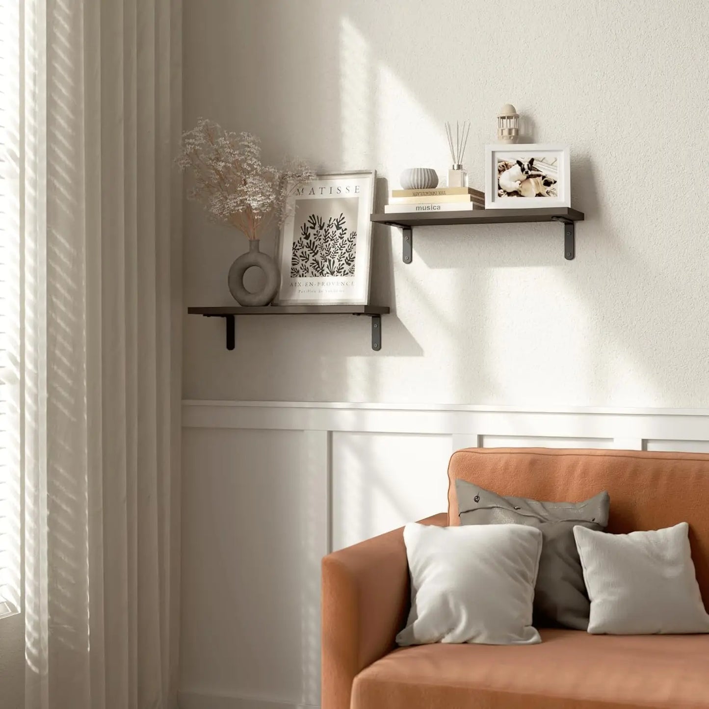 Rustic Wood Shelves Set of 2