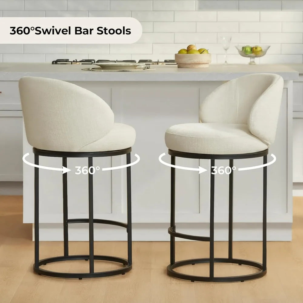 Counter Height Bar Stool, Swivel Barstools Set of 2