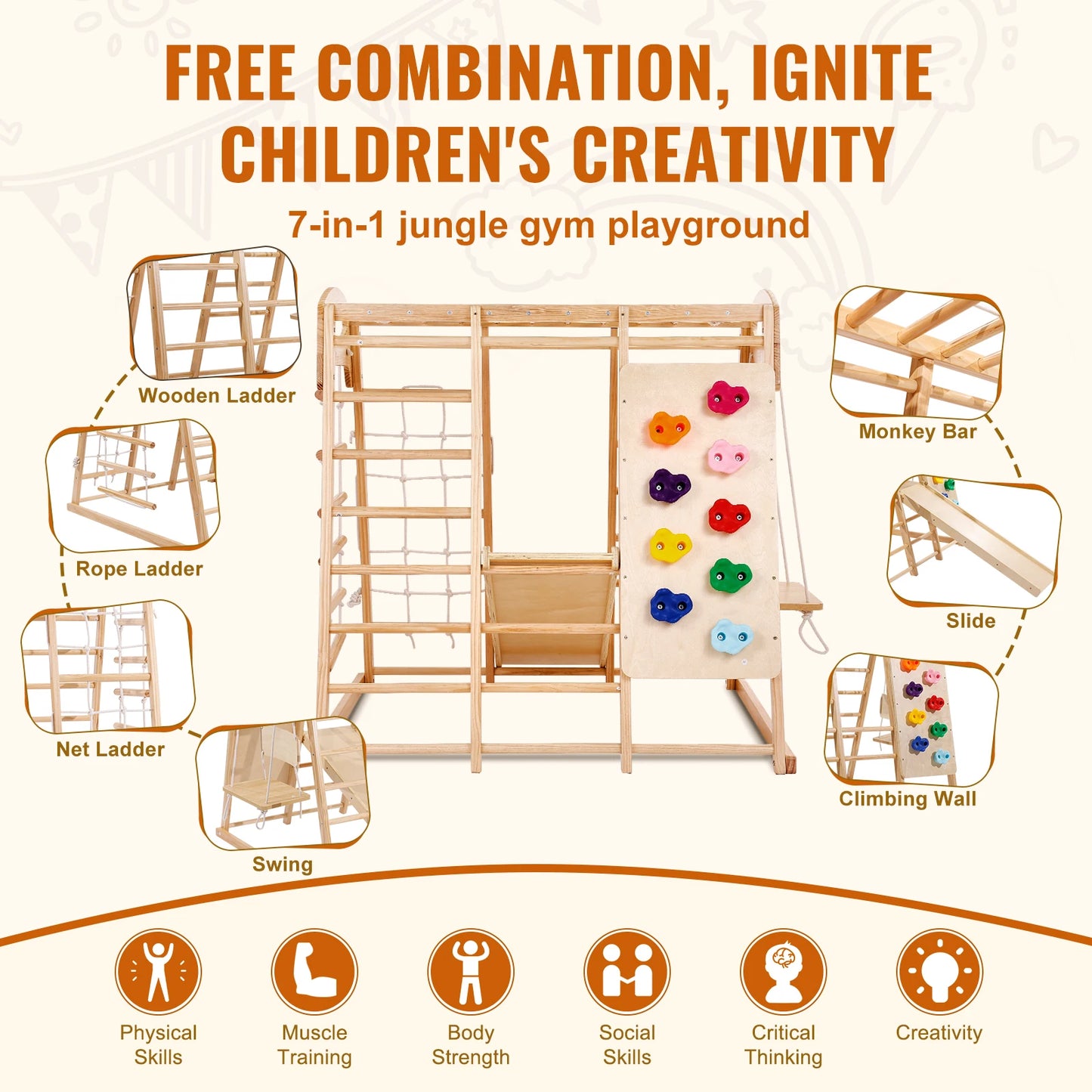 Indoor Jungle Gym 7-in-1