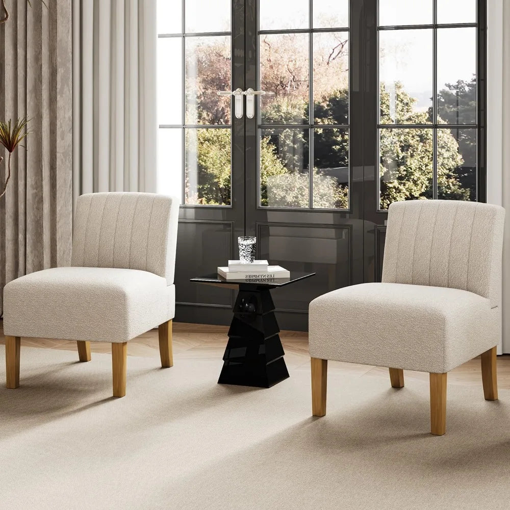 Armless Accent Chairs Set of 2
