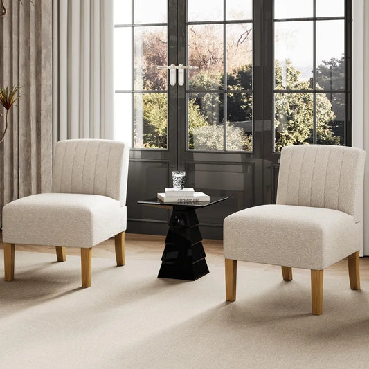 Armless Accent Chairs Set of 2