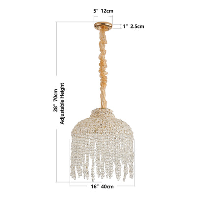 16 Inch 5-Light Crystal Pendant Light Chandelier