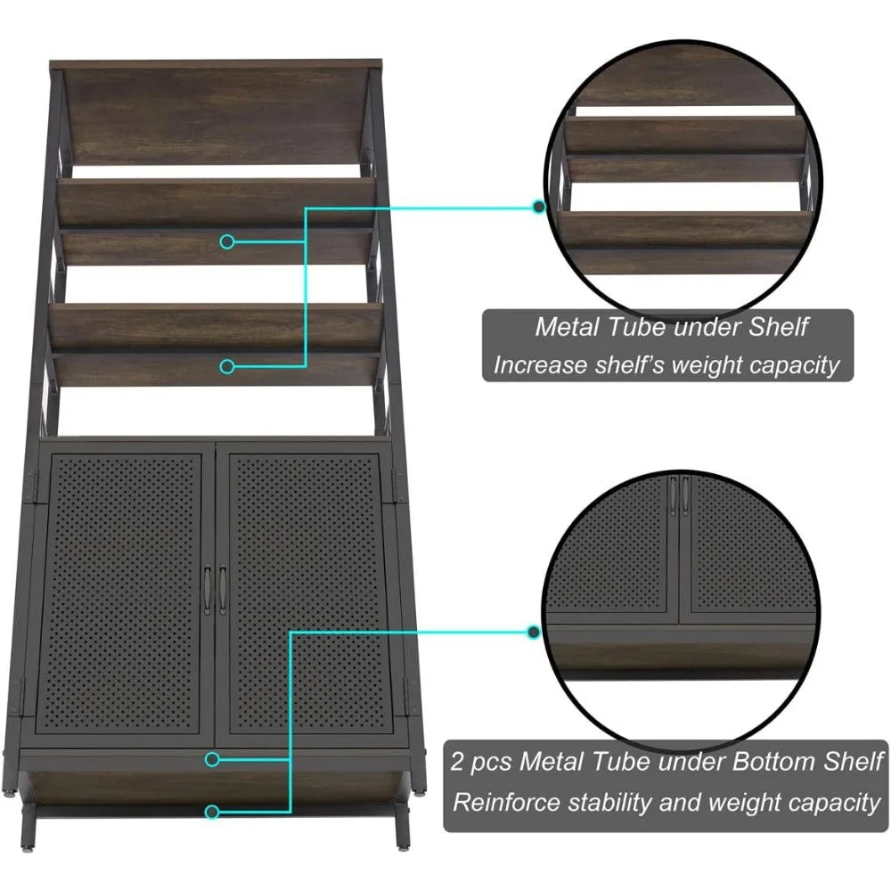 Farmhouse Book Shelf with Storage