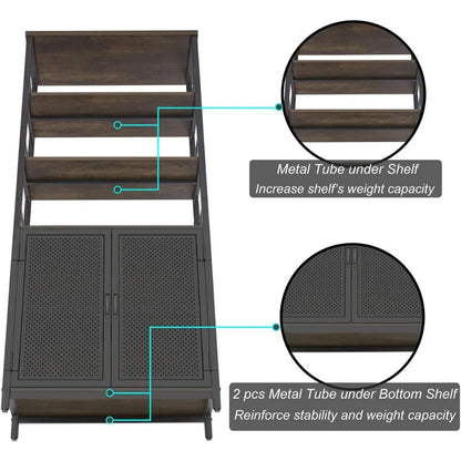 Farmhouse Book Shelf with Storage