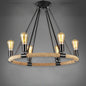 Rustic Industrial Hemp Rope Chandelier