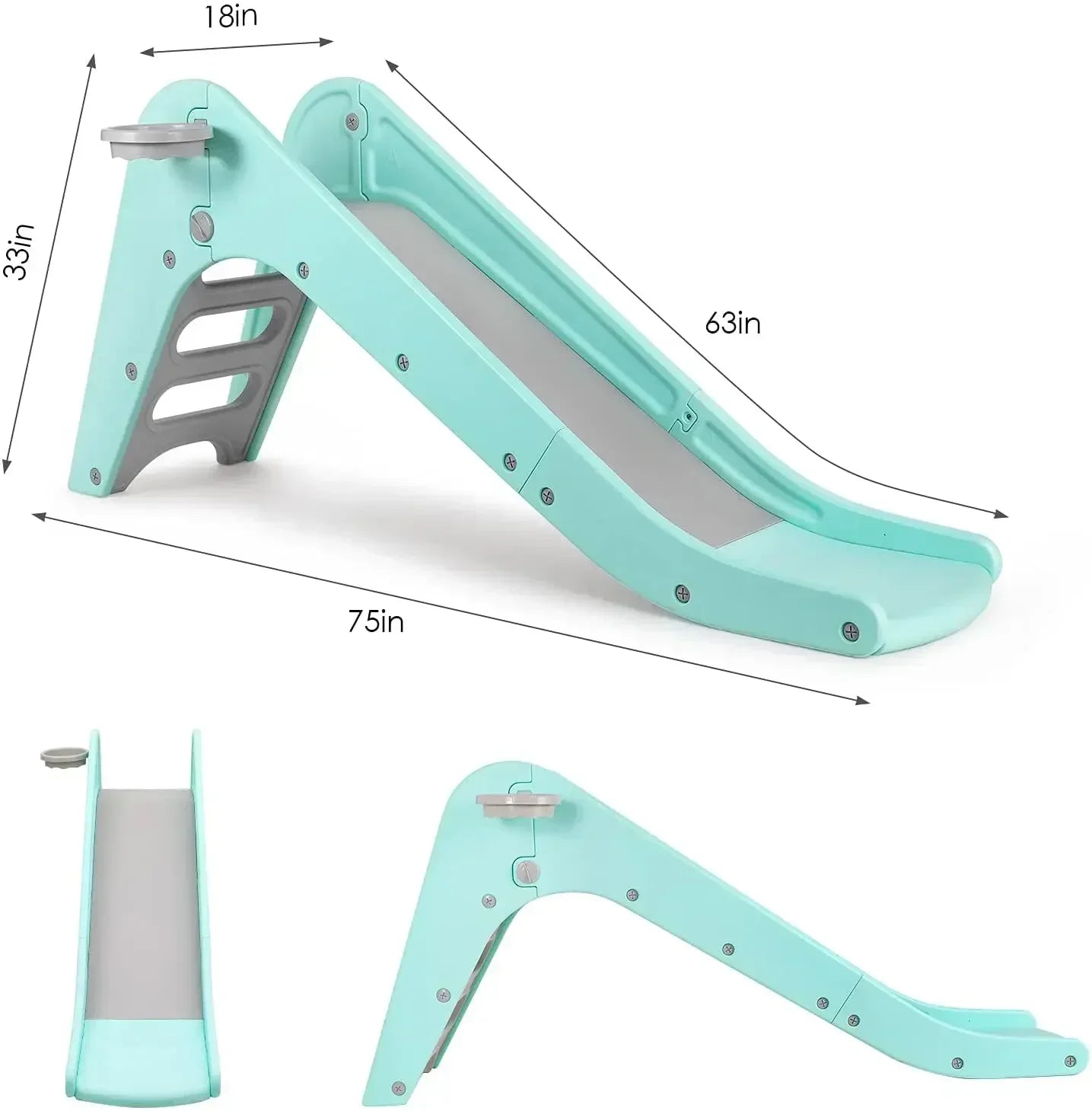 In/Outdoor Children's Slide and Basketball Hoop