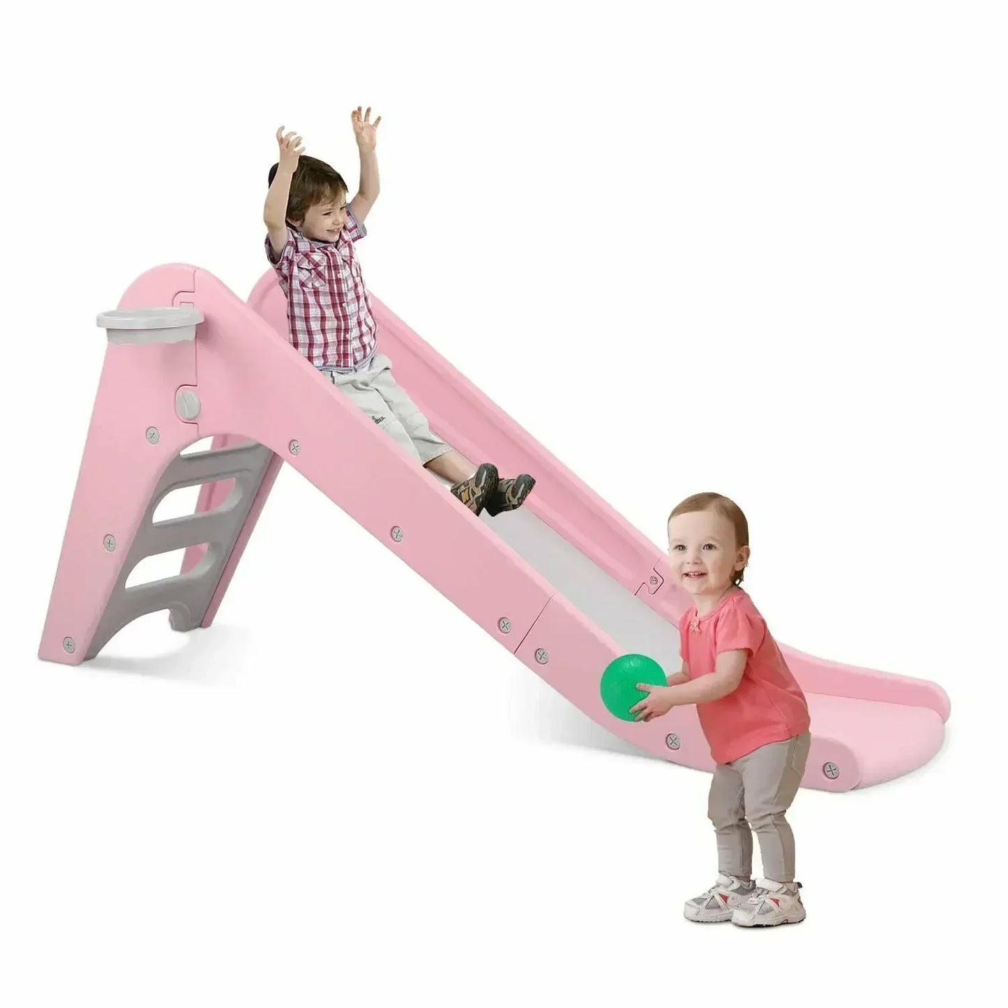 In/Outdoor Children's Slide and Basketball Hoop