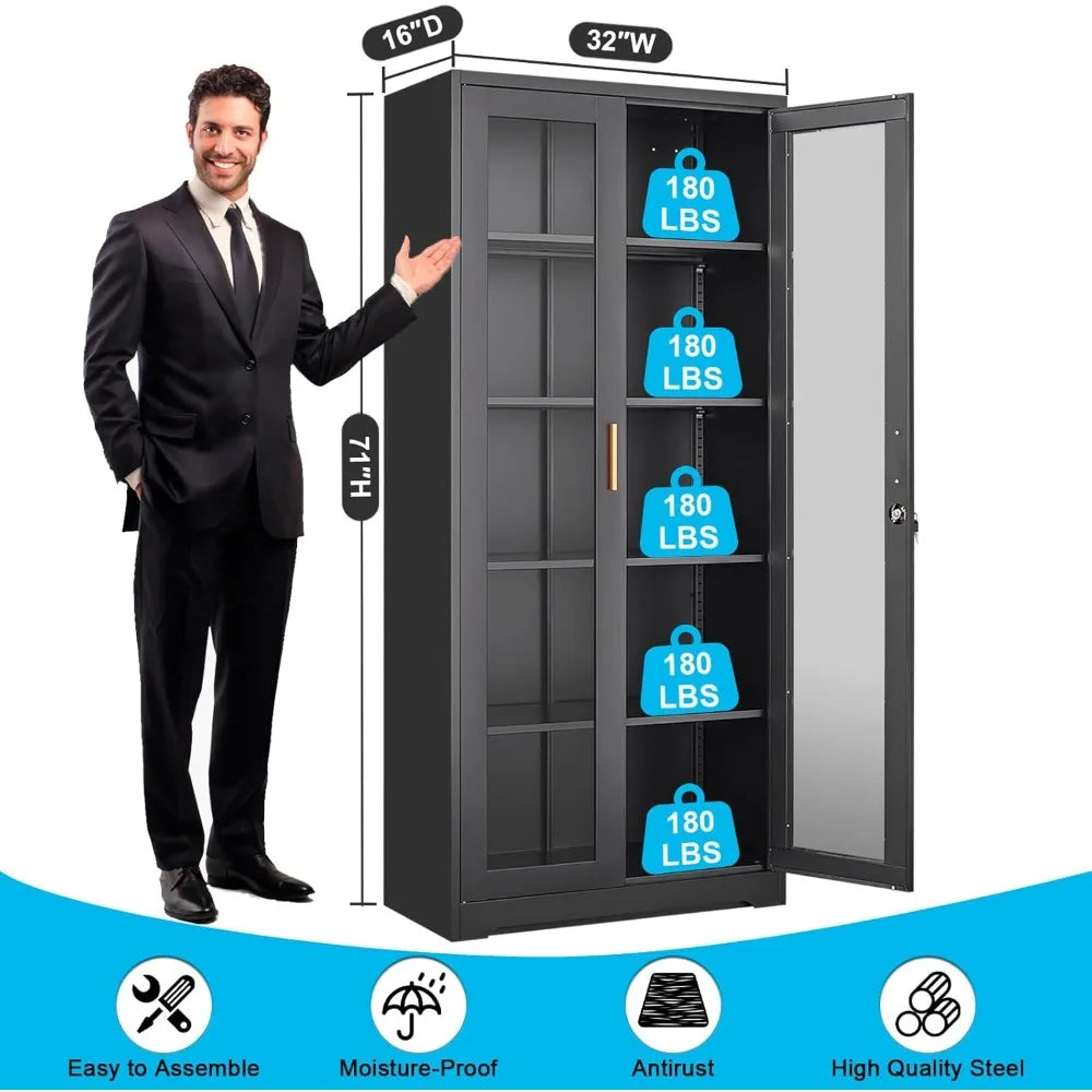 Display Cabinet with Glass Doors