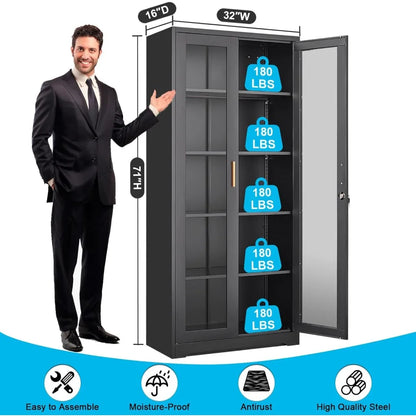 Display Cabinet with Glass Doors