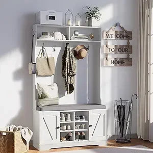 71" Hall Tree With Bench